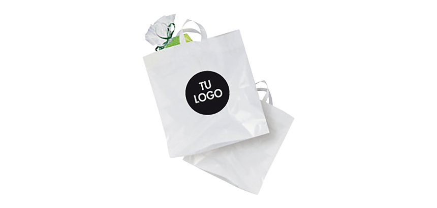 Bolsas de plástico personalizadas con asas flexibles - 31 x 40 cm