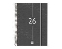 Agenda 210x297 1 Día Página Espiral Year Finocam Negro