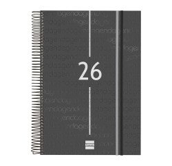 Agenda 210x297 1 Día Página Espiral Year Finocam Negro