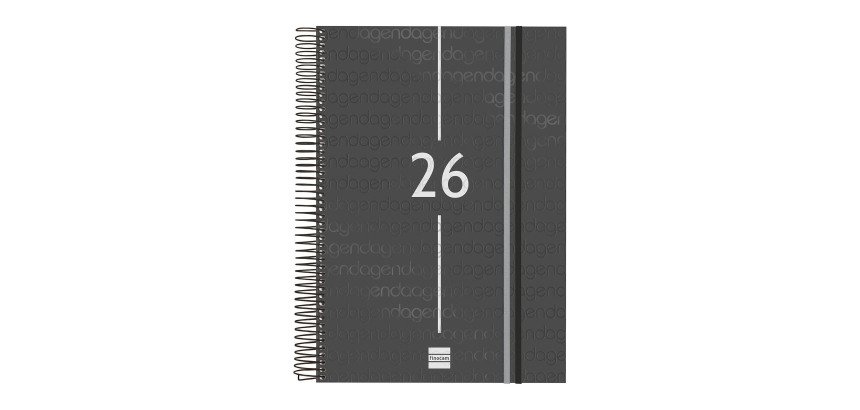 Agenda 210x297 1 Día Página Espiral Year Finocam Negro
