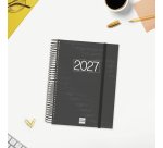 Agenda  155x212 1 Día Página Espiral Year Finocam Negro Español