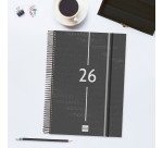 Agenda 210x297 1 Día Página Espiral Year Finocam Negro
