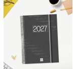 Agenda 210x297 1 Día Página Espiral Year Finocam Negro