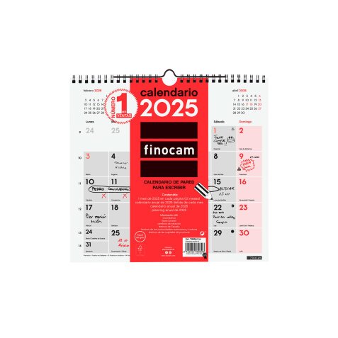 Calendario Pared M 265x245 Mes Vista Escribir Finocam