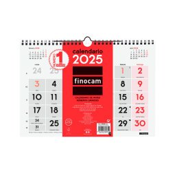 Calendario Pared M 300x210 Mes Vista Números Grandes Finocam