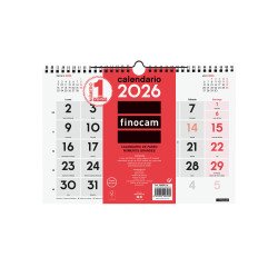 Calendario Pared M 300x210 Mes Vista Números Grandes Finocam