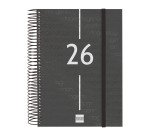 Agenda  155x212 1 Día Página Espiral Year Finocam Negro Español