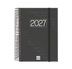 Agenda  155x212 1 Día Página Espiral Year Finocam Negro Español