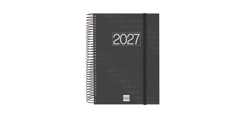 Agenda  155x212 1 Día Página Espiral Year Finocam Negro Español