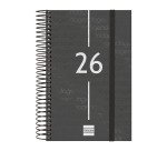 Agenda 117x181 1 Día Página Espiral Year Finocam Negro 
