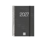 Agenda 117x181 1 Día Página Espiral Year Finocam Negro 
