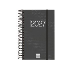 Agenda 117x181 1 Día Página Espiral Year Finocam Negro 