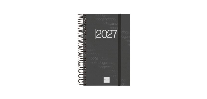 Agenda 117x181 1 Día Página Espiral Year Finocam Negro 