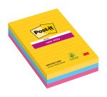 Notes lignées couleurs rio Super Sticky Post-it 101 x 152 mm - bloc de 90 feuilles