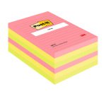 Bloc-notes couleurs assortis lignées Post-It 102 x 152 mm - bloc de 100 feuilles