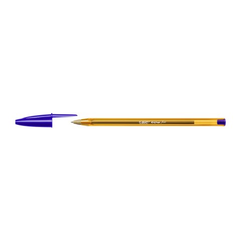 Bolígrafo Bic Cristal Naranja Fine Azul