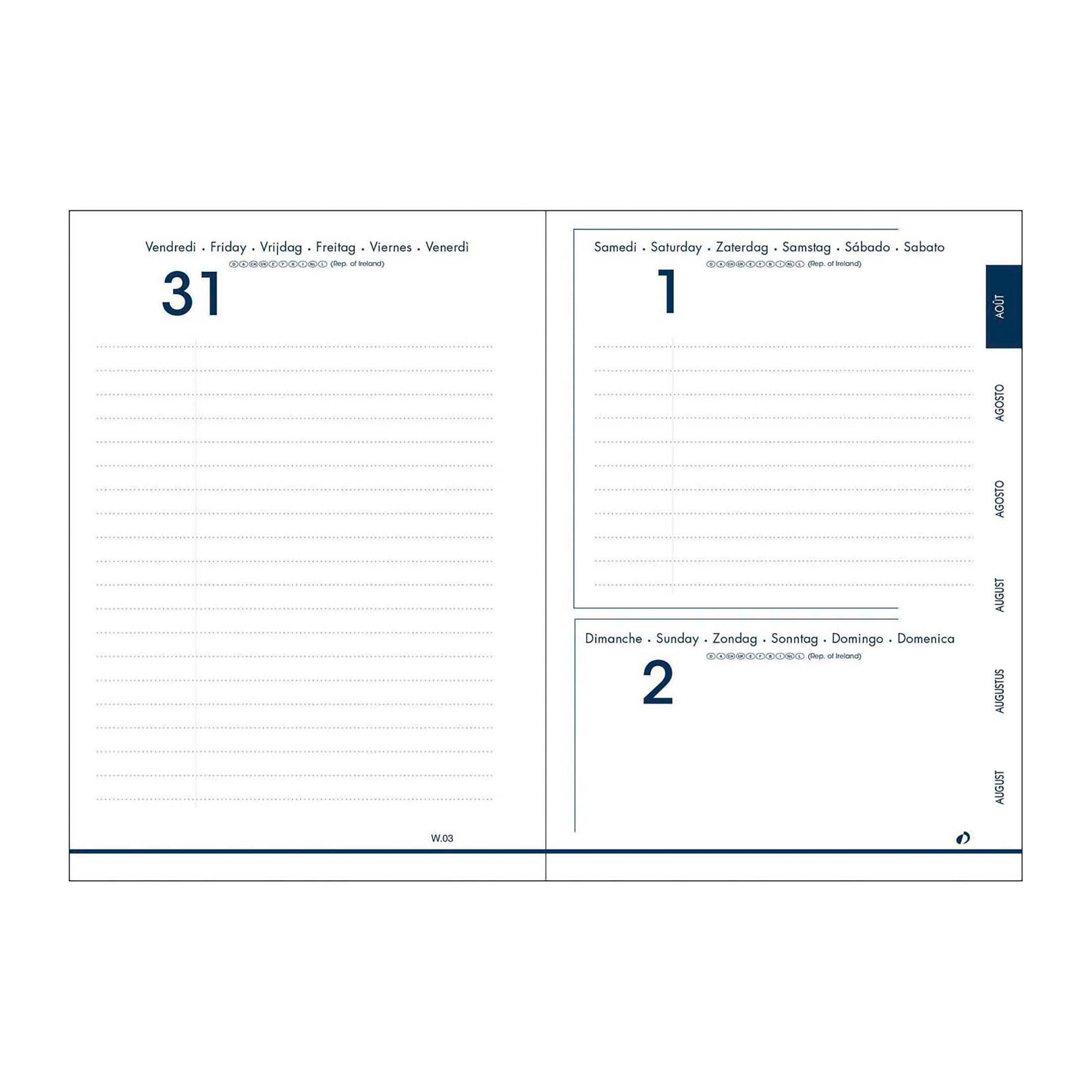 Agenda Scolaire Quo Vadis 2025-2026 - Format Journalier, 13x21 Cm - De Septembre à Août, Couverture Noire - 5