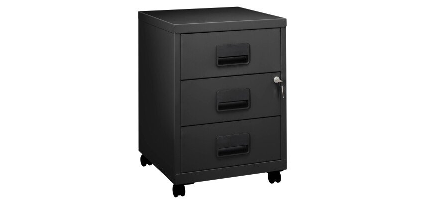 Mobile metal file cabinet with wheels Budget 3 drawers