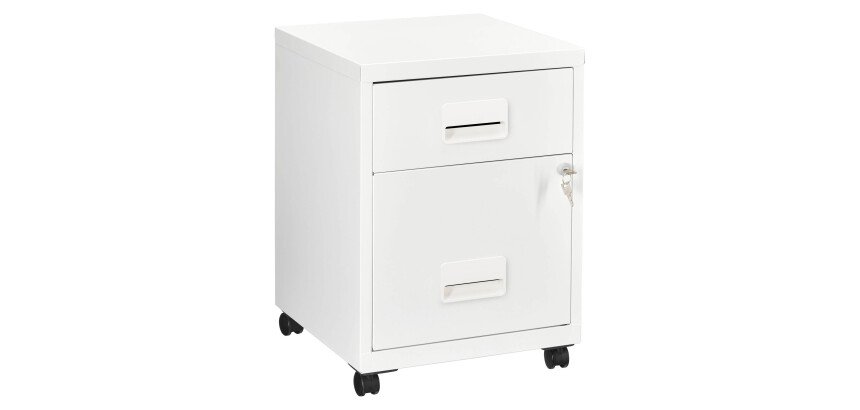Caisson métal mobile à roulettes Budget 2 tiroirs