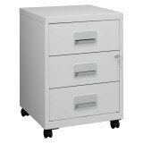 Caisson mobile métal Budget 3 tiroirs gris