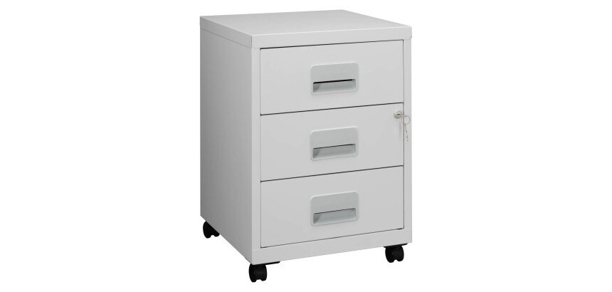 Cassettiere 3 cassetti in metallo Budget l x p x h 40 x 40 x 57 cm