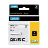 Vinyl ribbon Dymo Rhino 19 mm S0718620 white with black text