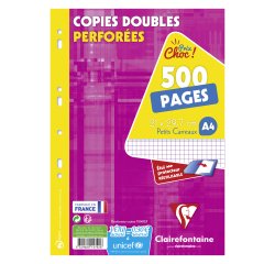 Cuadernos de doble hoja 500 páginas cuadros pequeños A4 21 x 29,7 cm Métric Clairefontaine - Perforados