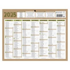 Calendrier semestriel mural 2025 - natura - 21 x 26,5 cm