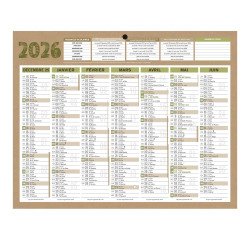 Calendrier semestriel mural  2026 Natura - 21 x 26,5 cm
