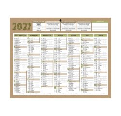 Calendrier semestriel mural  2027 Natura - 21 x 26,5 cm