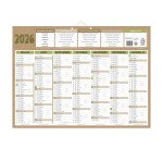 Calendrier semestriel mural 2026- natura - 40,5 x 55 cm