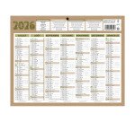Calendrier semestriel mural 2026 - natura - 21 x 26,5 cm