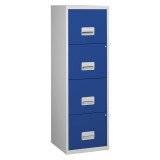 Monoblok archiefkast Budget 4 laden grijs blauw