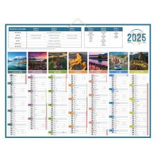 Calendrier semestriel mural 2025 - planète - 43 x 55 cm