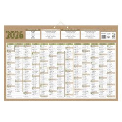 Calendrier annuel mural année 2026 - natura - 43 x 65 cm