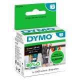 Roll, 1000 labels (by 2), Dymo paper 25 x 13 mm, multi-functional