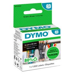 Roll, 1000 labels (by 2), Dymo paper 25 x 13 mm, multi-functional