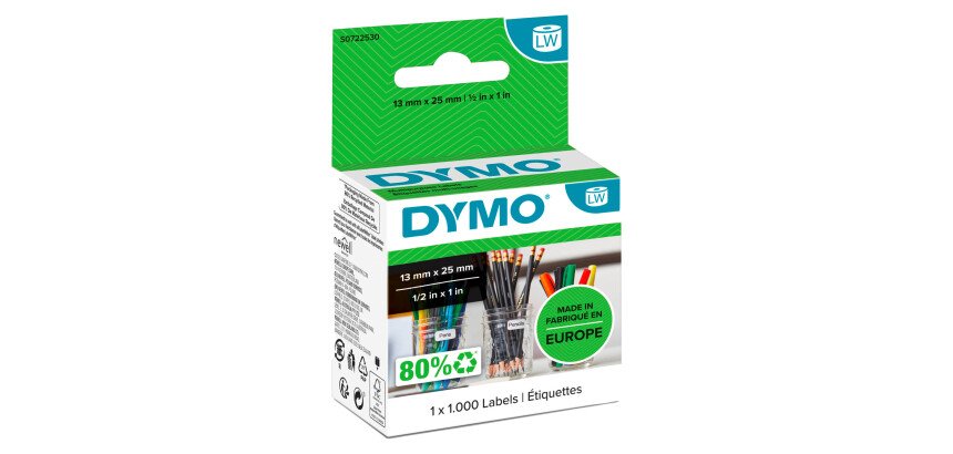 Etiquettes 24 x 12 mm Dymo - 2 rouleaux de 500