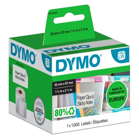 Rollo de etiquetas Dymo 11354 LW "multiusos" 57 x 32 mm rollo de 1000