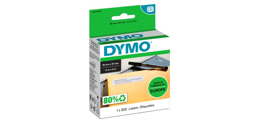 Etiquettes 19 x 51 mm Dymo - Rouleau de 500