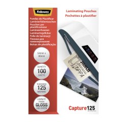 Paquete de 100 fundas de plastificación térmica 54 x 86 (DNI) 125 micras Fellowes Glossy