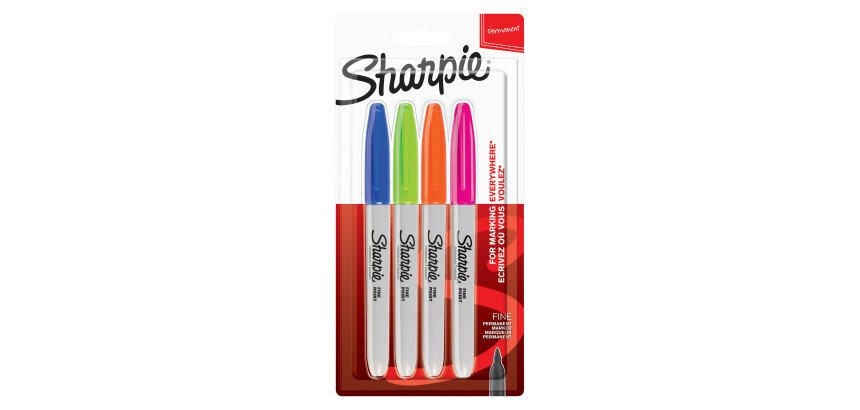 Rotuladores permanentes Sharpie Fine colores surtidos FUN - Blíster 4 unidades