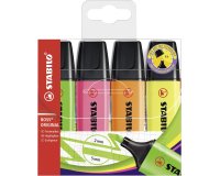 Subrayador Fluorescente STABILO Boss Original - Bolsa 4 colores surtidos