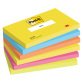 Notes repositionnables couleurs Energetic Post-it 76 x 127 mm - Bloc de 100 feuilles