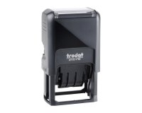 Trodat Printy 4750 sello fechador con texto personalizado 2 líneas + fecha 41 x 24 mm bicolor
