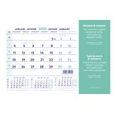 Tapis souris + calendrier mensuel millésimé 2025 - 23 x 18 cm