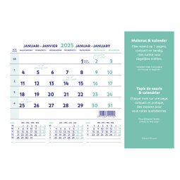 Mousepad + monthly calendar 2025 - 23 x 18 cm
