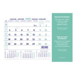 Muismat + maandkalender 2025 - 23 x 18 cm