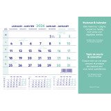 Tapis souris + calendrier mensuel millésimé 2026 - 23 x 18 cm