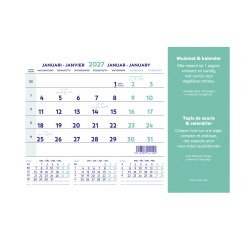 Tapis souris + Calendrier mensuel millésimé 2027 - 23 x 18 cm